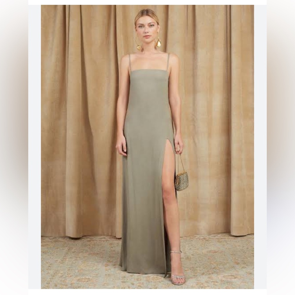 Reformation Sage Green Maxi Dress